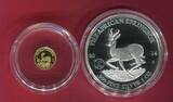 Gabun 1000 Francs + 3000 Francs CFA Set 2014 Gold und Silber Springbok Dedication Set Proof coinset with original packaging