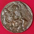 Germany Deutschland Karl Götz Bronzeguß Medaille 1914 Satirische Medaille Russische Hydra Frankrech England Russland As cast