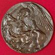 Germany Deutschland Karl Götz Bronzeguß Medaille 1914 Satirische Medaille Russische Hydra Frankrech England Russland As cast