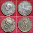 Germany Deutschland Karl Götz Proben Bayern 10, 20, 2, 3 und 5 Mark Proben 5 Münzen Coins 1913 König Ludwig III. Proben Patterns Bronze oder Kupfer Au to Unc patterns partly silvered