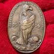 Deutschland Karl Goetz Medaille Kaiserreich Bronze Guß Hochoval 1914 Admiral Graf Spee Seeschlacht bei Santa Maria Chile Hochval Rar fast wie gegossen Braun