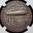 Karl Goetz Deutschland Germany SILVER Silbermedaille 1909-DATED Zeppelin Friedrichshafen München 1. April 1909 NGC MS 63