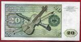 Western Germany FRG Bundesrepublik Deutschland 20 DM Banknote 1970 Ser. GE P Elisabeth Tucher Dürer Geige mit Bogen, Klarinette Zweite Serie Uncirculated