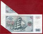 Western Germany FRG Bundesrepublik Deutschland 10 DM Banknote 1980 Gorch Fock Segelschiff Bartloser Mann Lucas Cranach d. Ä. Fehlschnitt Cutting Allmost Uncirculated Error Banknote