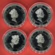 Niue 4 x 1 Dollar Silbermünzen - Victory 1812 Series 2012 200 Jahre Russlandfeldzug - Infanterie, Kavallerie, Generäle & Artillerie Proof colorated with capsules & certificates