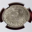 Weimarer Republik Germany Deutschland 3 Mark 1931 A Kursmünze Oak Leaf Eagle Circulation Coin Seltener Typ Scarce NGC MS 63