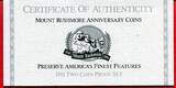USA 1,50 Dollar 1991 Mount Rushmore Anniversary Coins proof in capsules w. certificates; orig. packaging