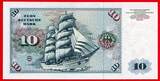 Western Germany FRG Bundesrepublik Deutschland 10 DM Banknote 1977 Gorch Fock Segelschiff Bartloser Mann Lucas Cranach d. Ä. CH M Serie Uncirculated