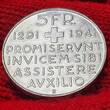 Schweiz Switzerland 5 Franken Liber 1941 650 Jahre Eidgenossenschaft Uncirculated Mintstate matte
