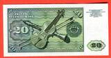 Western Germany FRG Bundesrepublik Deutschland 20 DM Deutsche Mark Banknote 1960 Elisabeth Tucher Dürer Geige mit Bogen, Klarinette Erste Serie G ... G I-