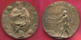 Germany Deutschland Karl Götz Medaille Bronzemedaille Bronze 1921 Schein und Sein Kaiser Wilhelm II. als Bettler und Herz König Antik vergoldet almost as cast dust gilt Antique finish