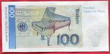 Bundesrepublik Deutschland 100 Deutsche Mark 1989 Clara Schumann Konzertflügel Ser. AN Unc min bug right 99%