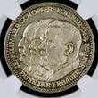 Deutschland Weimarer Republik Germany Silvermedal Silbermedaille 1929 Graf Zeppelin Weltfahrt World Tour LZ 127 Zeppelin, Dürr, and Eckener NGC MS 66