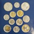 Italy Italien Kursmünzenstz KMS Coin Set 12 Coins 1 - 1000 Lire 2000 500 Flotte und 1000 Lire Silber 400. Todestag Giordano Bruno Uncirculated with original Folder