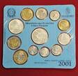 Italy Italien Kursmünzenstz KMS Coin Set 12 Coins 1 - 1000 Lire 2001 500 Flotte und 1000 Lire Silber Giuseppe Verdi Last Issue of Italian Lira Uncirculated with original Folder