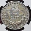 Deutschland Weimarer Republik Germany Silvermedal Silbermedaille 1927-DATED Hindenburg 80. Geburtstag von Hörnlein Sächsische Münze NGC Top Pop NGC MS 64