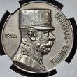 Deutschland Germany Kaiserreich Preußen Silvermedal Silbermedaille 1914-DATED Waffenbrüderschaft Deutschland und Österreich Only One finer by NGC NGC MS 62