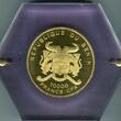 Benin 10.000 Francs mit Teilvergoldung 2002 Euroeinführung Farbmünze mit 24 Karat Teilvergoldung Prooflike Gem BU box coa