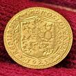 Tschechoslowakei Czechoslovakia 1 Dukat Ducat Gold 1925 St. Wenzel Duke Wenceslas Unc.