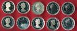 Kanada 10 * 1 Dollar Silbermünzen 1974-1992 Lot aus 10 Münzen mit diversen Motiven proof in capsules