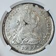 PERU 8 Reales 1787 LIMA IJ Carolus Carlos Charles III. Better Mintmark IJ NGC UNC Details Env. Damage with Luster