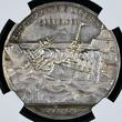 Deutschland Germany Kaiserreich WWI Silvermedal Silbermedaille 1915 Kapitänleutnant Weddigen Versenkung England. Panzerkreuzer U 9 War Ships NGC MS 61
