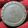 England Großbritannien United Kingdom 2 Penny Pence Cartwheel Type 1797 George III. Planchet flaw at edge EF matte patina min edgenicks