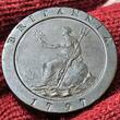 England Großbritannien United Kingdom 2 Penny Pence Cartwheel Type 1797 George III. Planchet flaw at edge EF matte patina min edgenicks