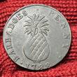 Barbados 1 Penny 1788 Pineapple Penny F/VF toned