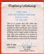 Belize 100 Dollar 1984 White-Tailed Deer - Weißwedelhirsch - Rare Mintage only 965 Proof sealed with coa & box