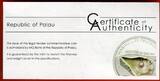 Republic of Palau 5 Dollars 2011 Marine Life Protection - Princess of the Sea proof capsule & coa