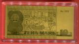 DDR 0,5 Gramm Goldnote 1971 5 Mark Banknote - Clara Zetkin - Ingenieurin an Schalttafel Gold with plastic capsule