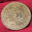 Uruguay 4 Centesimos 1869 Sonne Sun USA EF min scr. spots
