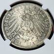GERMANY Deutschland Schwarzburg Sondershausen 3 Mark 1909 A Tod von Karl Günther, Patina NGC MS 63