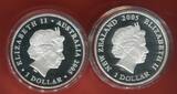 Australien & Neuseeland 2 x 1 Dollar Silbermünzen - 1 OZ Silver Proof Coin 2005 90 Years Australian and New Zealand Army Corps - Two Coin Silver Set Proof with metal box & coa