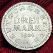 Weimarer Republik Deutsches Reich 3 Mark Silber Kursmünze 1924 A Kursmünze Drei ausgeschrieben unc. matte uneven edge
