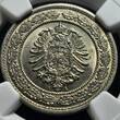 Kaiserreich Deutschland Germany 20 Pfennig 1887 A Kleiner Adler NGC MS 64