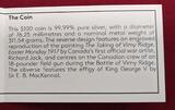 Kanada Canada 100 Dollar CAD Silbermünze - 10 oz Silver Coin 2017 Vimy Ridge - Schlacht von Vimy - WWI Proof with original packaging