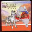 Australien 1 Dollar Silbermünze 2016 Dingo (mit Farbapplikation) BU in capsule, certificate, orig. packaging