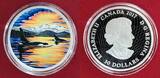 Kanada 30 Dollar Farbmünze - 2 oz Fine Silver Coin 2017 Animals in the Moonlight - Orcas - Münze leuchtet im Dunkeln Glow in the Dark Proof colorated with box, coa & carton