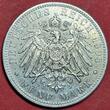 Sachsen Meiningen 5 Mark Silbermünze 1908 Georg II. Bart nicht bis Perlkreis USA XF