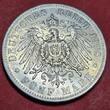 Sachsen Meiningen 5 Mark Silbermünze 1908 Georg II. Bart nicht bis Perlkreis USA XF