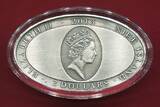 Niue 2 Dollars Silbermünze 2013 Krokodilauge (1 oz, m. Farbauflage) antique (high-rel.), coa, orig. packaging