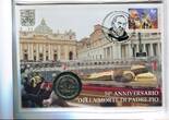 Vatikan Franziskus 2 Euro Gedenkmünze & 1,10 Euro Briefmarke 2018 50. Todestag Pater Pio - Originalausgabe Numisbrief unc with philatelic-numismatic cover