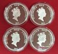 Niue Islands Inseln 4 x 2 Dollar Silbermünzen - jeweils 1 oz Silber 2011 Die Evangelisten - Matthäus, Markus, Lukas und Johannes Proof with box & coa
