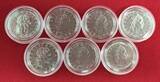 Italien 7 x 50 Lire Kursmünzen mit Farbauflage ohne Jahr Papal Conclave 2013 - Päpstliche Konklave Colorated coins with box & coa