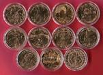 Österreich 11 * 10 Euro Kupfermünzen 2012 - 2017 Lot aus 11 Kupfermünzen - Diverse Motive BU in capsules