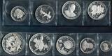 Guinea, Republic of Guinee 9 Piece Silver Proof Set 1969-1970 1969 / 1970 10. Jahrestag der Unabhängigkeit im Jahr 1968 Proof coin set with original packaging