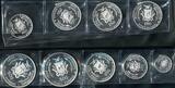 Guinea, Republic of Guinee 9 Piece Silver Proof Set 1969-1970 1969 / 1970 10. Jahrestag der Unabhängigkeit im Jahr 1968 Proof coin set with original packaging