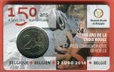 Belgien 2 Euro Gedenkmünze 2014 150 Jahre Rotes Kreuz BU with coincard
